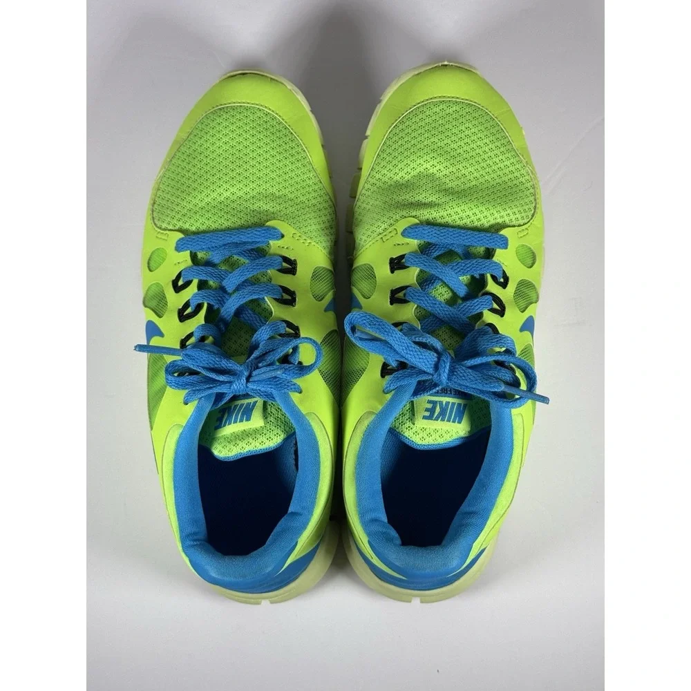 Nike Free 5.0 Flash Lime Blue Hero Black Youth Size 7 - Picture 8 of 10